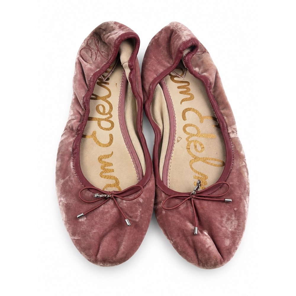 Sam Edelman Vintage Y2K Pink Velvet Ballet Flats Women's Size 10.5M